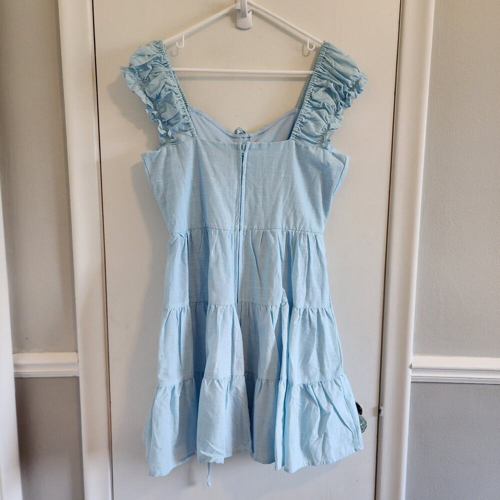 Thorn & Fable Blue Milkmaid Medium Dress Coquette Babydoll Bohemian Cottage Core - Picture 3 of 6